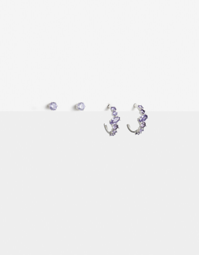 Aros Sets Cubic zirconia Set De Aros Cubic Plateado - Plateado