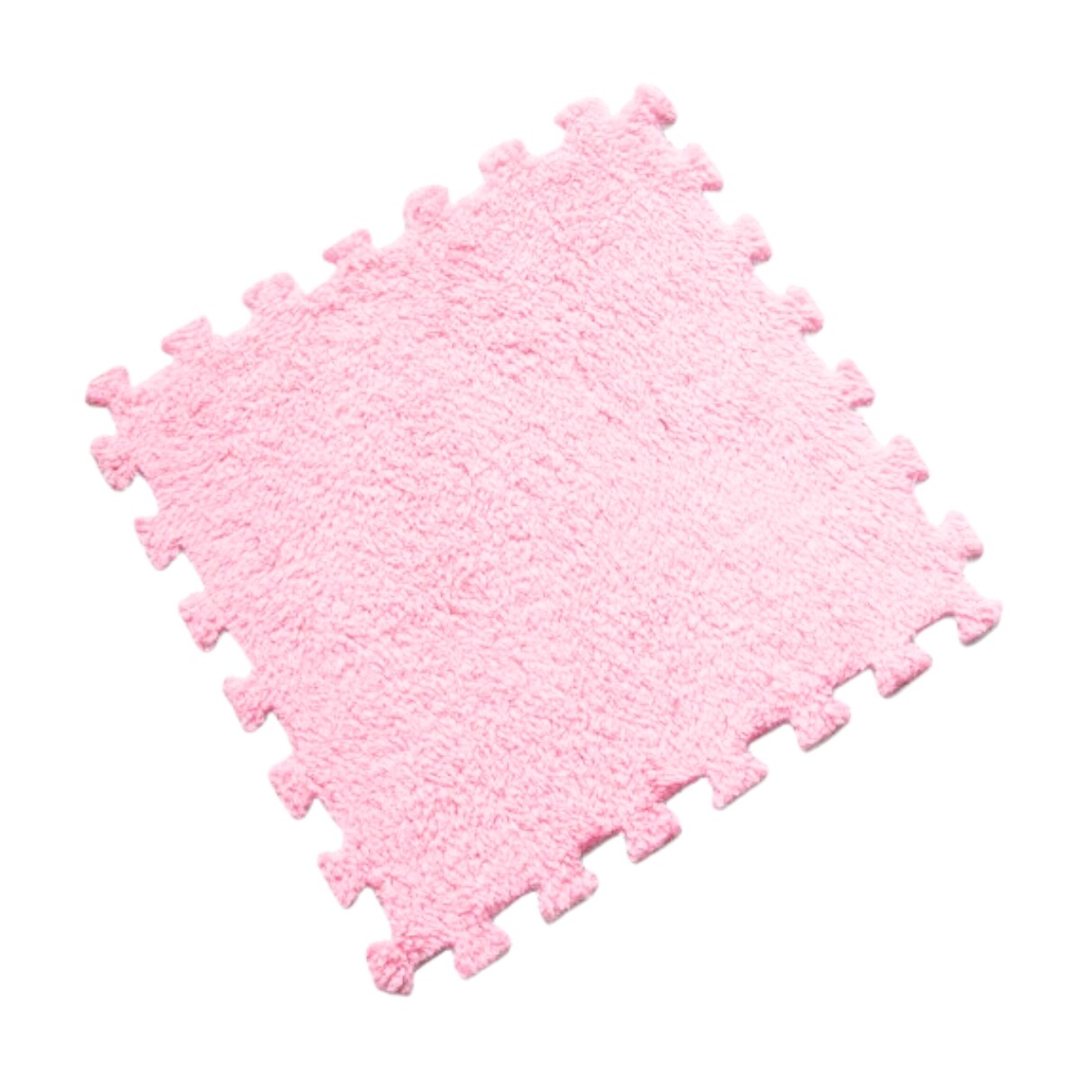 Alfombra Puzzle Goma Eva Peluda Infantil Shaggy 30 cm X10 UNIDADES - ROSA 