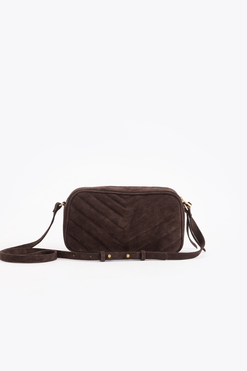 BANDOLERA LIPSTICK SUEDE Marron