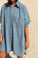 CAMISA MEN JEAN SS25 Celeste