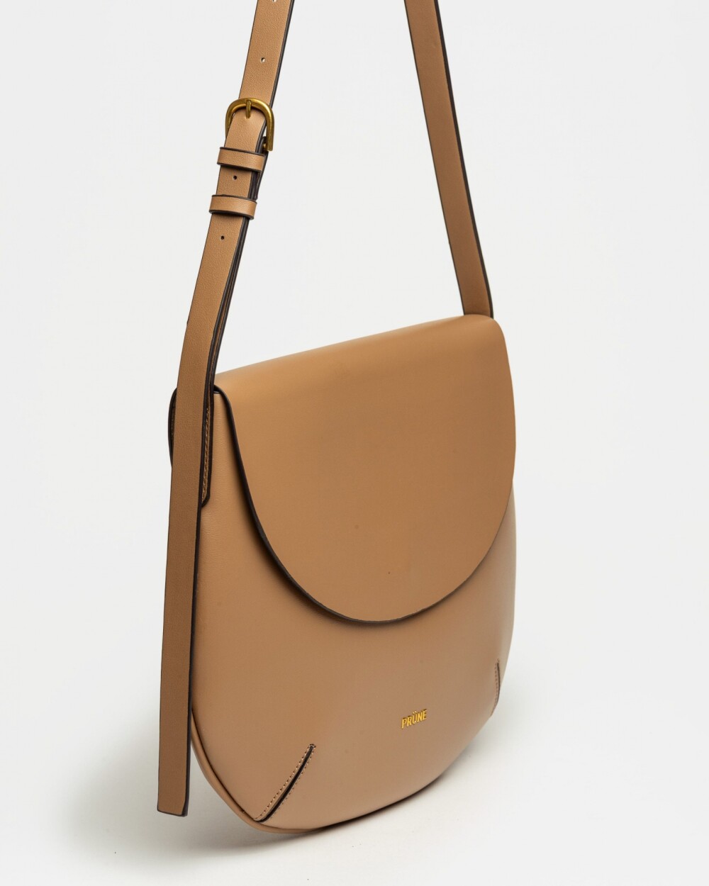 Cartera al hombro Mod en efecto cuero liso Taupe