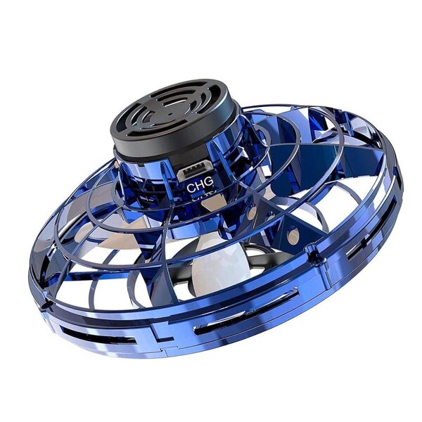 Juguete Giratorio Volador Bola Spinner Drone Bateria Luces Variante Color Azul