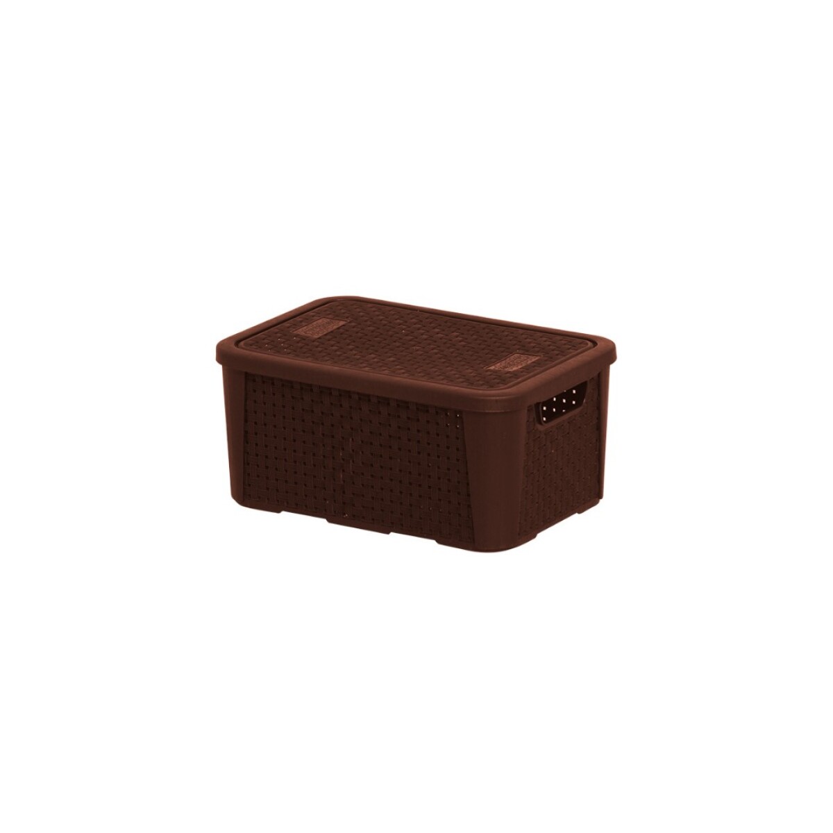 CAJA ORGANIZADORA SIMIL RATTAN N1 5,8 LITROS - CAFÉ 