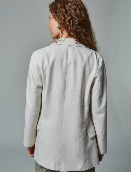Blazer recto lino crudo
