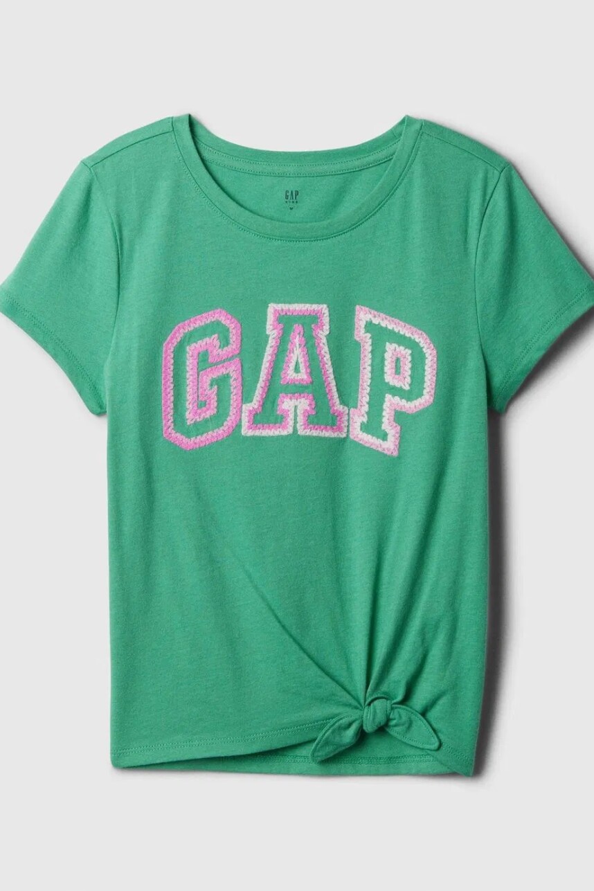 Remera Logo Gap Con Nudo Niña Bright Meadow