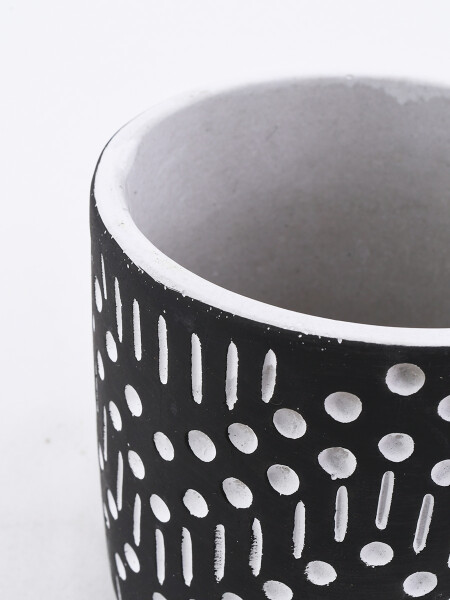 MACETA DOTS NEGRO