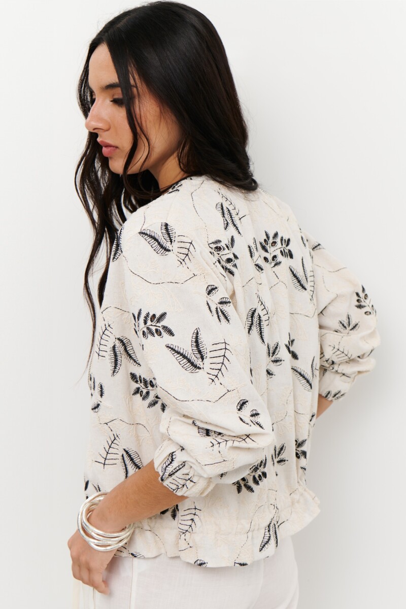 BOMBER BORDADA NATURAL