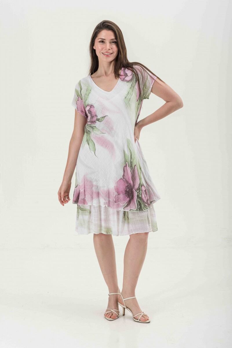 VESTIDO CAROLINE - ESTAMPADO BLANCO 