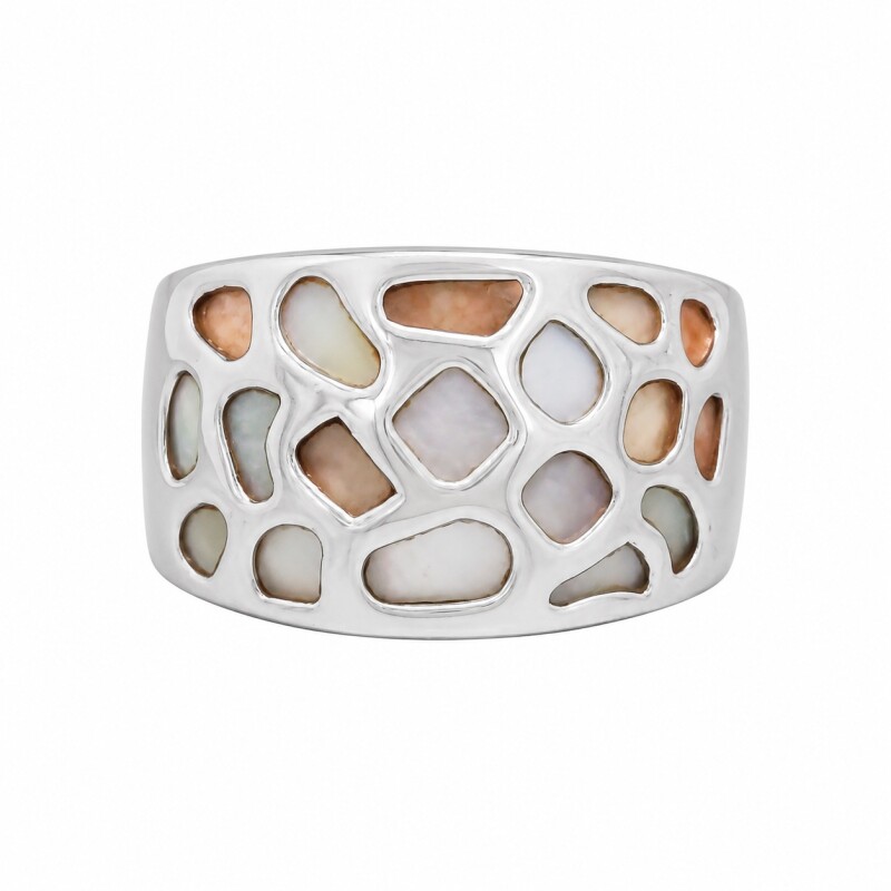 Anillo figuras irregulares.-Plata 925 -Nácar-AN4713 conpiedra