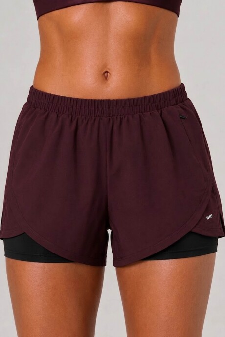 Short Fitness con Calza Bordó
