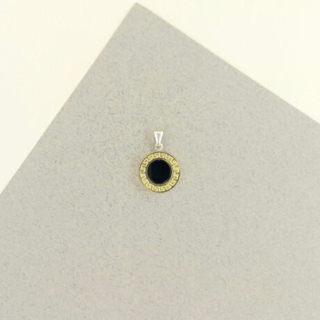 Colgante de Plata y Doublé en Oro 18 kt con Ónix Negro