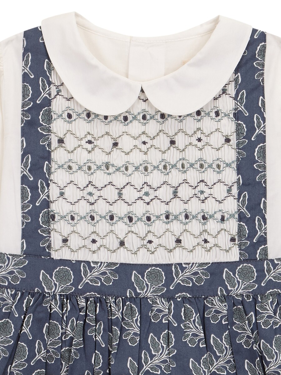 Vestido Efecto Pichi Azul Pato