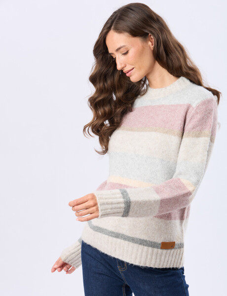 BUZO RAYADO Rosa