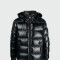 Moncler - Campera rellena de plumas con capucha desmontable, Maya Negro