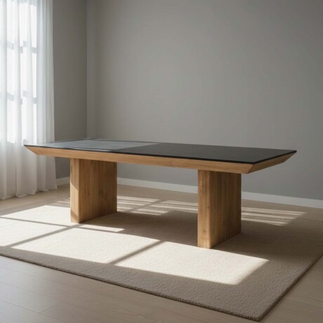 MESA DE COMEDOR MADERA NEGRO VOLCANO