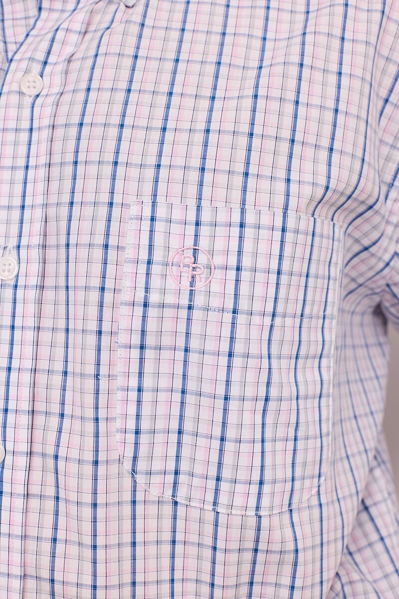 Camisa Escocesa Azul y Rosa