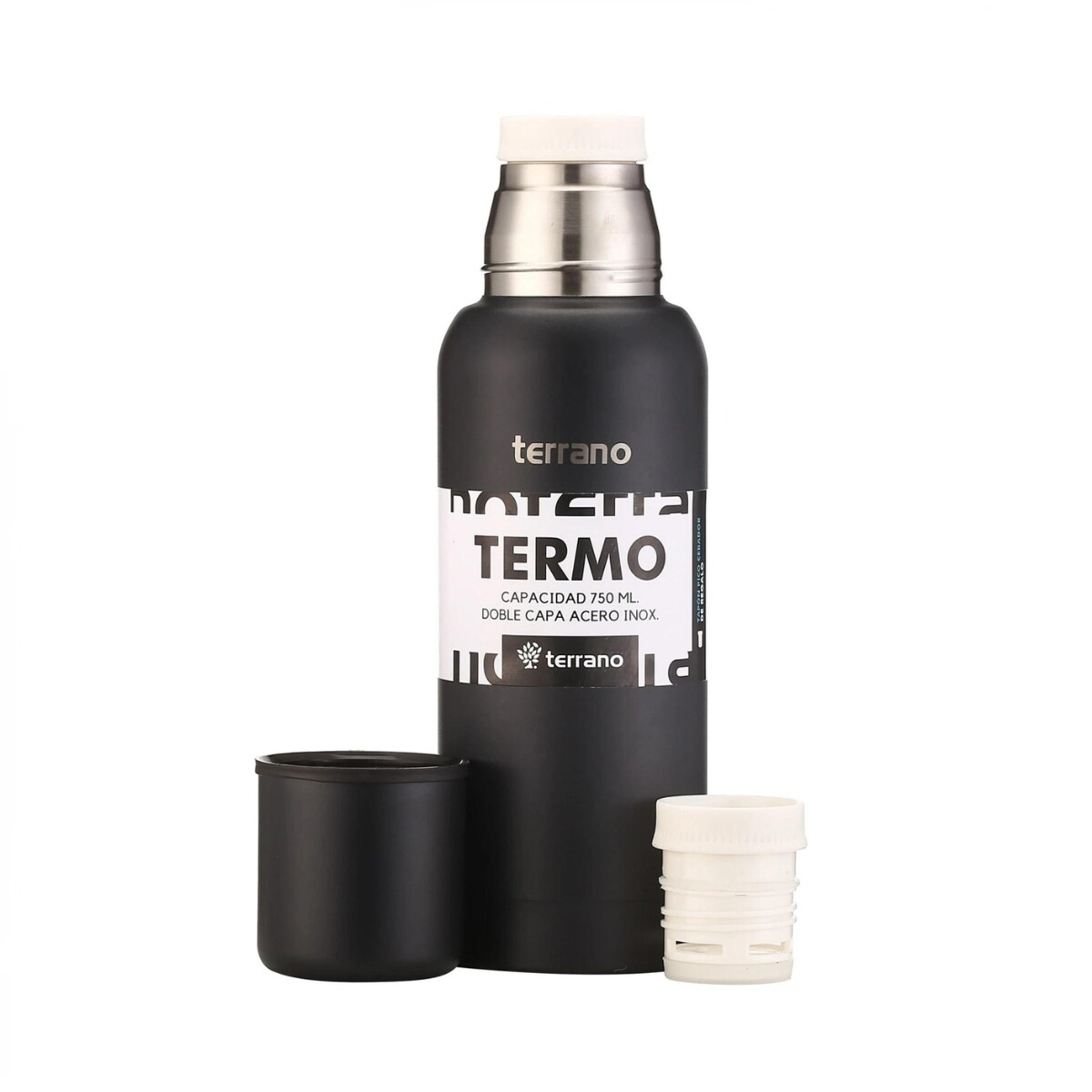 Termo Terrano 750ML Premium Slim - NEGRO 