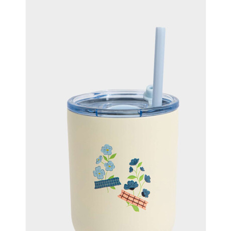 Vaso De Acero Inoxidable De 600 Ml Estampado Con Sorbete Blanco Crudo