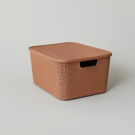 CAJA ORGANIZADORA SIMIL RATTAN 7LTS MARRON CAJA ORGANIZADORA SIMIL RATTAN 7LTS MARRON