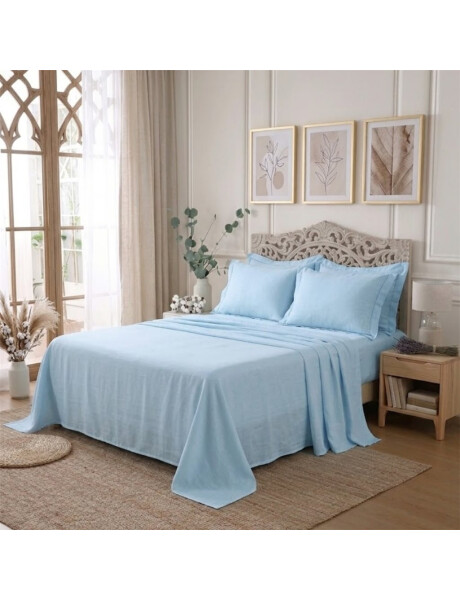 JUEGO SABANA ALGODON 144 HILOS KING 180x200+35CM AZUL CANNON JUEGO SABANA ALGODON 144 HILOS KING 180x200+35CM AZUL CANNON