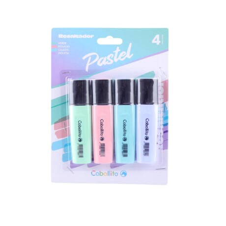 RESALTADOR CABALLITO PASTEL 4 COLORES 001