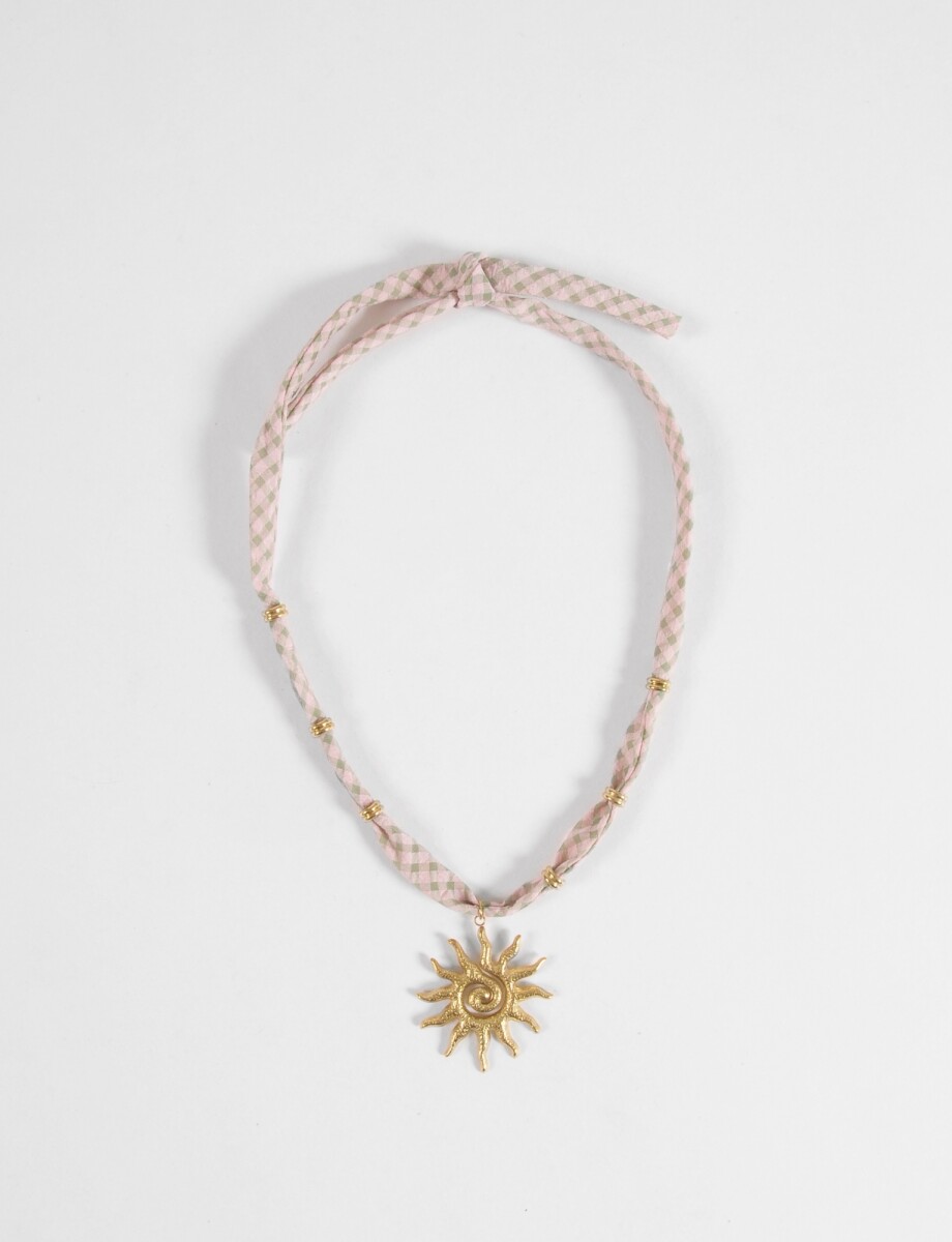 Collar acero cordón dije sol - dorado 
