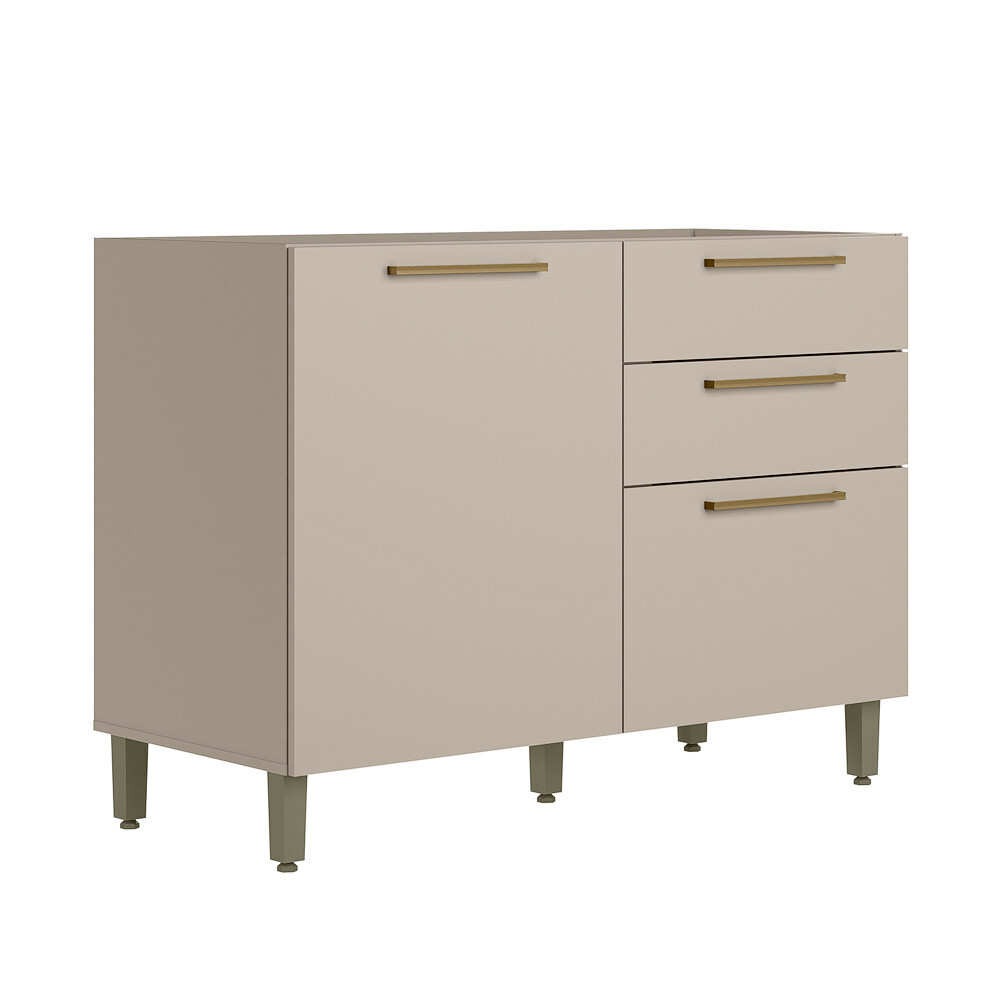 MODULO BAJO MESADA 1 PUERTA + 3 CAJONES MODELO ATENA SIN TAPA Modulo Bajo Mesada 1 Puerta + 3 Cajones Modelo Atena Sin Tapa