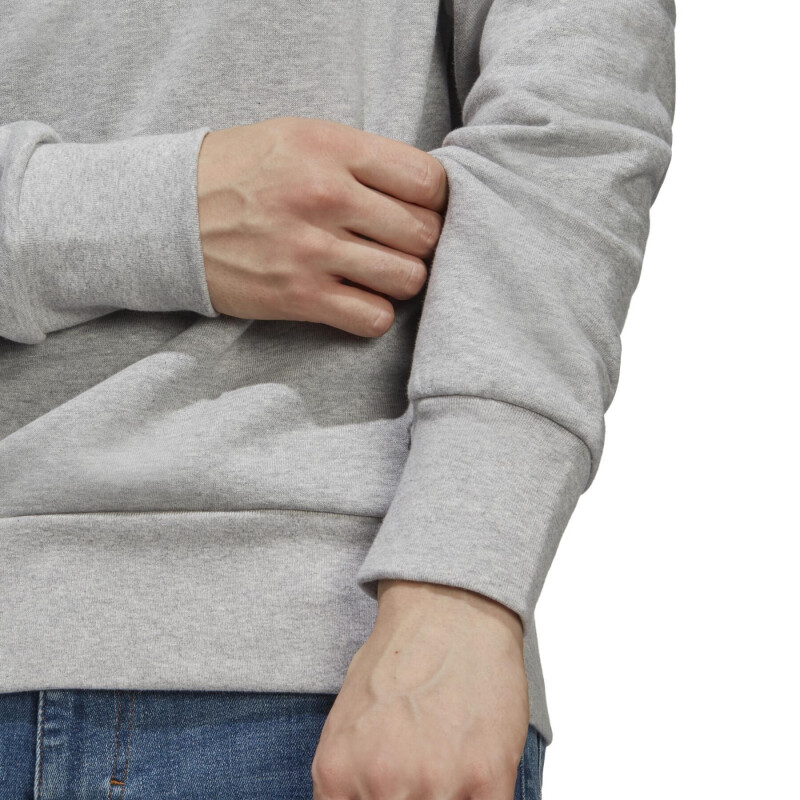 Buzo de Hombre Adidas Essentials French Terry Gris - Blanco