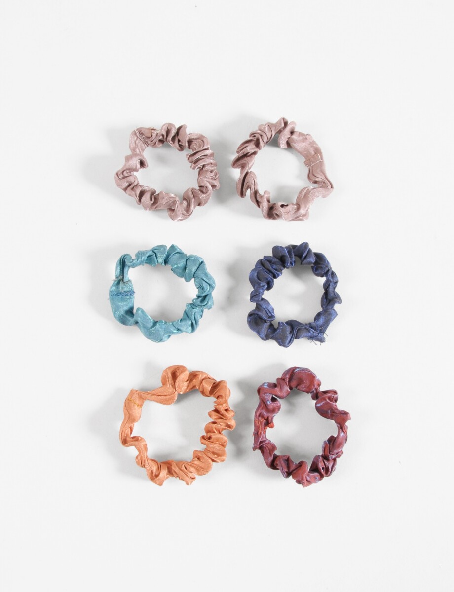 Set 6 gomitas scrunchie - multicolor 