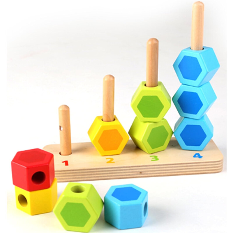 Set de maderas apiladas para contar para niños de Hape Set de maderas apiladas para contar para niños de Hape