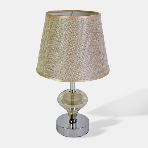 LAMPARA BEIGE/PLATA P/MESA 34X20CM Unica