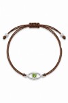 Pulsera ajustable cord ojito plateado