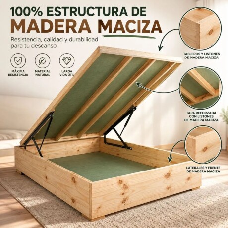 Cama Baul 2 plazas + Colchon HAMPTONS Bronze Cama Baul 2 plazas + Colchon HAMPTONS Bronze