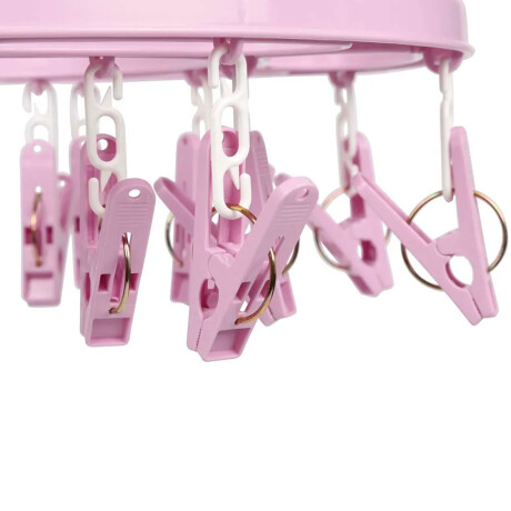Mini Tendedero Ovalado 24 Palillos Plásticos para Ropa Mor Rosa