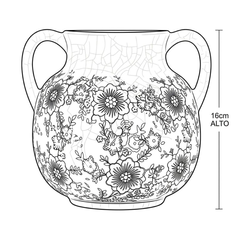 JARRON CERAMICA ESTAMP VERDE 16CM Unica
