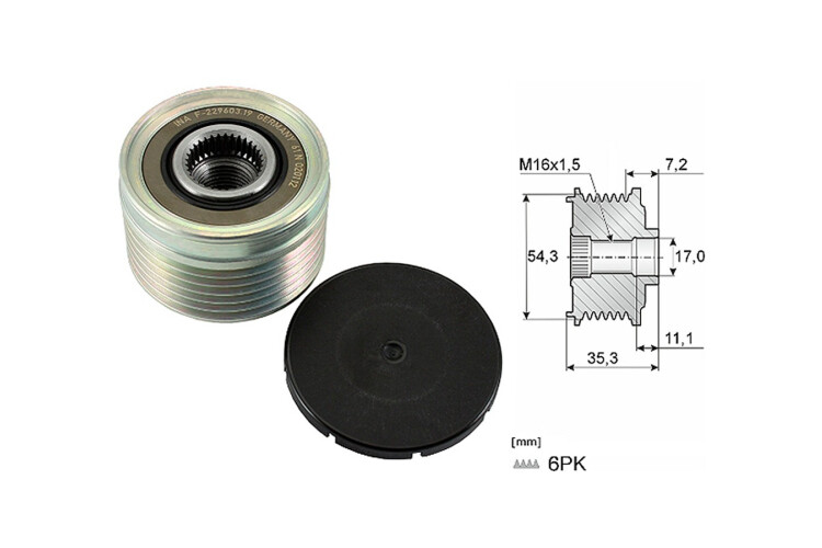 Polea Alternador Marcha Libre Chev Tracker I Diesel/D'Max Citroen Xsara/Xantia/C5/C3 Ford Ecosport Peug 307/206/Boxer/406/306 Polea Alternador Marcha Libre Chev Tracker I Diesel/D'Max Citroen Xsara/Xantia/C5/C3 Ford Ecosport Peug 307/206/Boxer/406/306