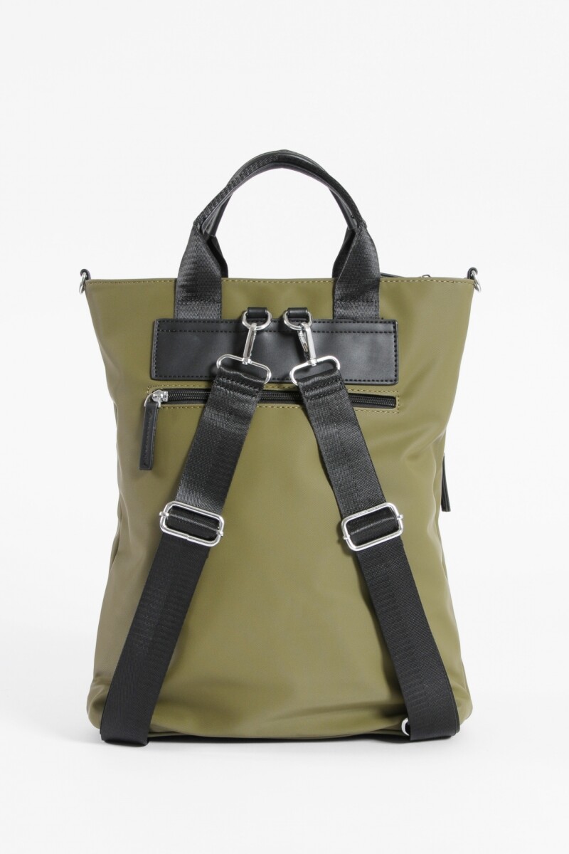 Mochila porta laptop con bolsillo fruncido verde