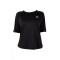 T-SHIRT MC WMN TRNG LOOSE blanco NEGRO