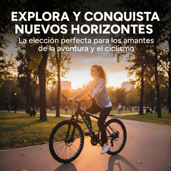 Bicicleta Kajla Montaña Rodado 26 Freno Disco 21 Velocidades Color Negro Celeste