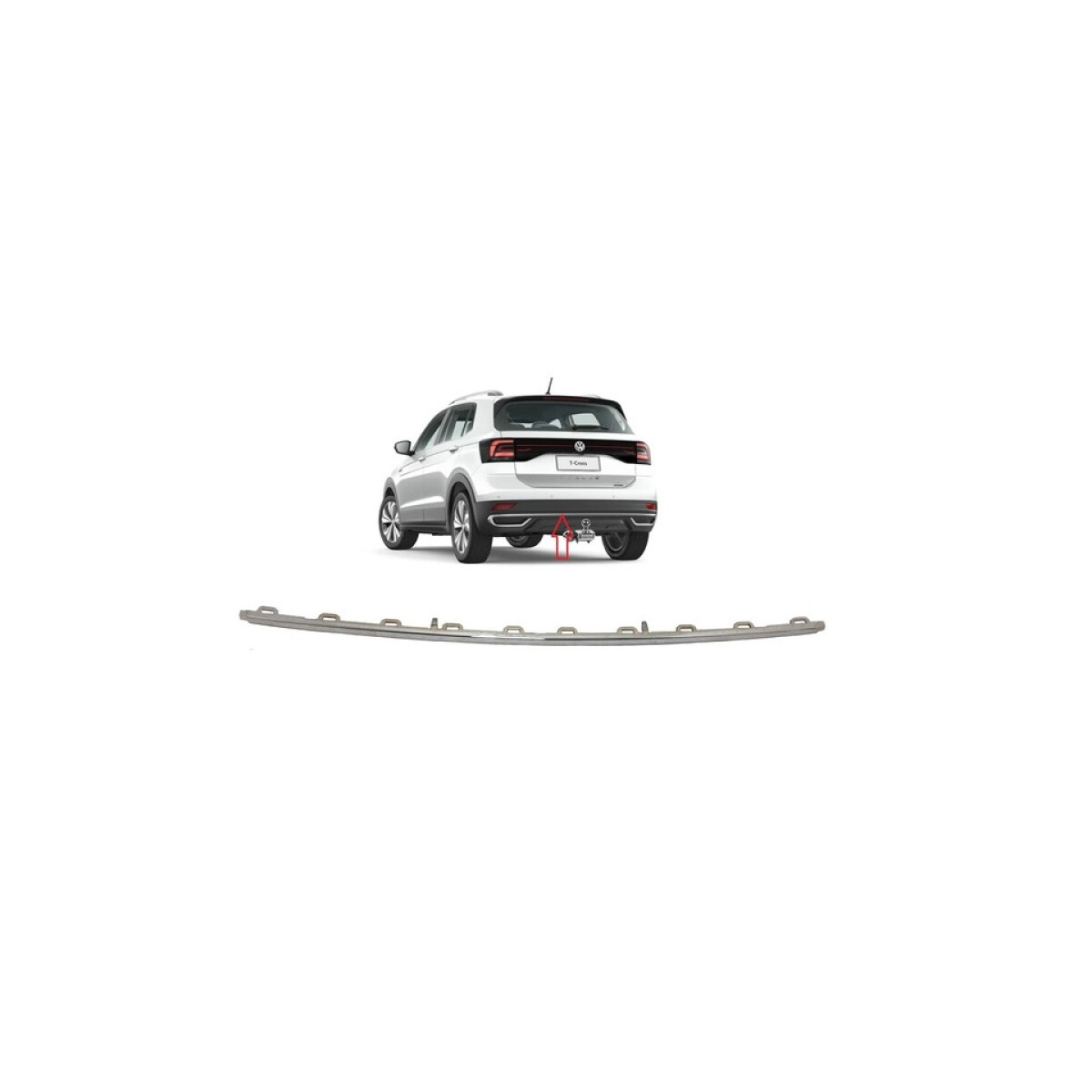 MOLDURA DE PARAGOLPE TRASERO CENTRAL T-CROSS 