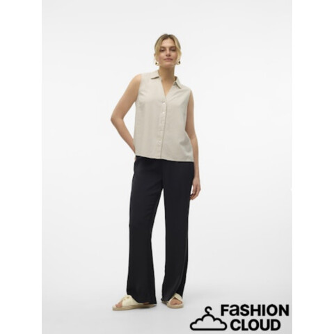 VMMYMILO SL V-NECK SHIRT WVN GA Silver Lining