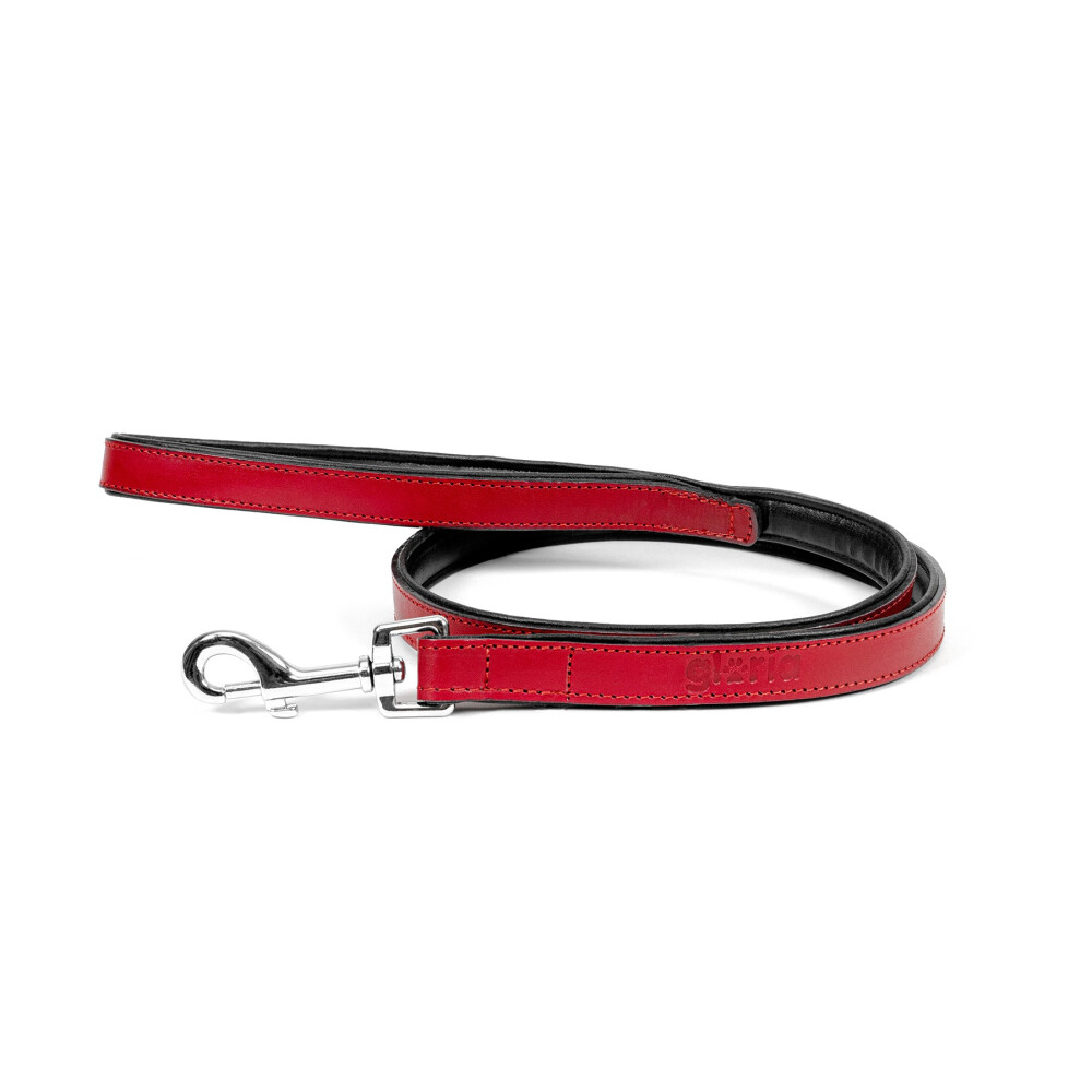 Correa de Piel Acolchada para Perros - roja- 100cm x 18mm Correa de Piel Acolchada para Perros - roja- 100cm x 18mm