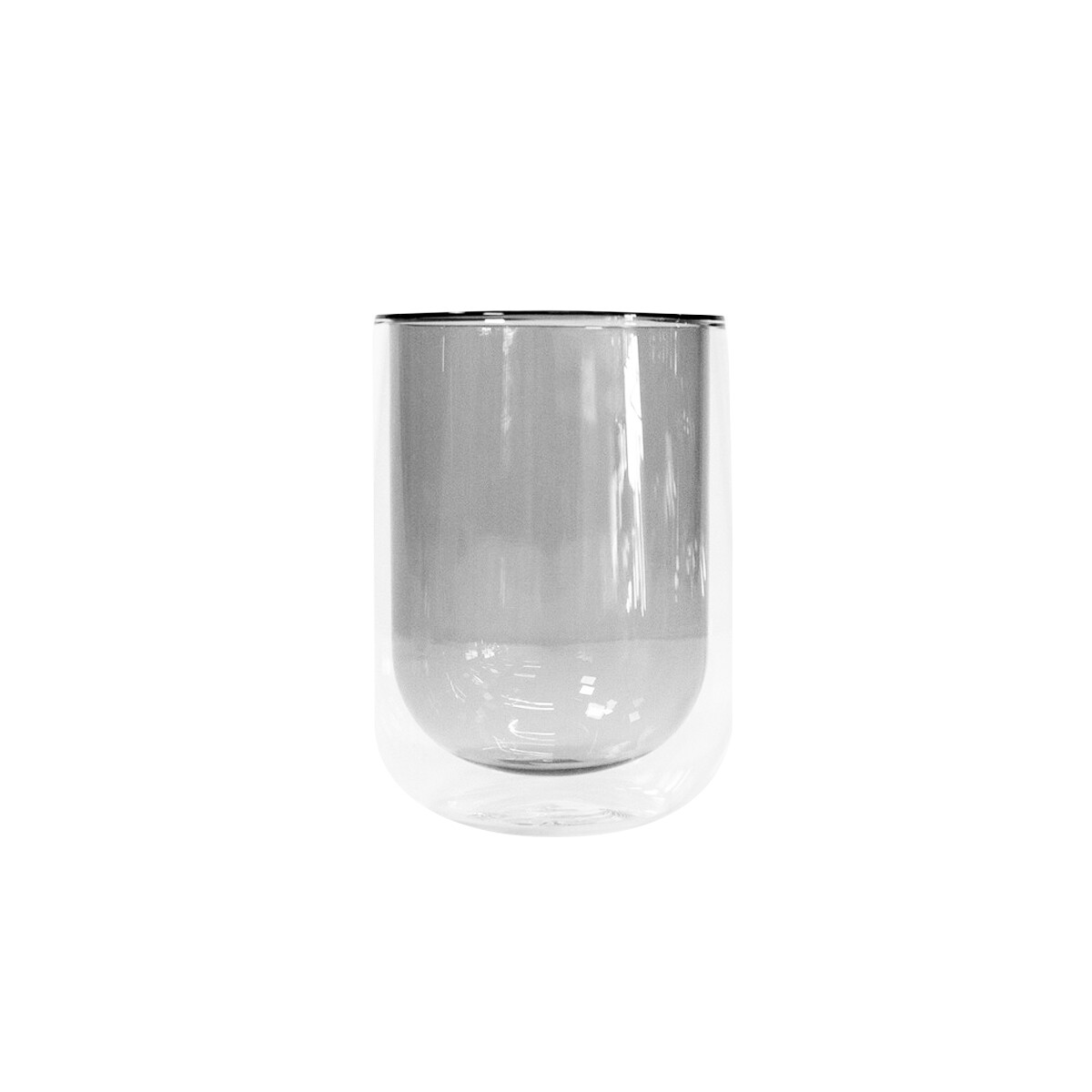 Vaso Doble Vidrio Bicolor - Gris 