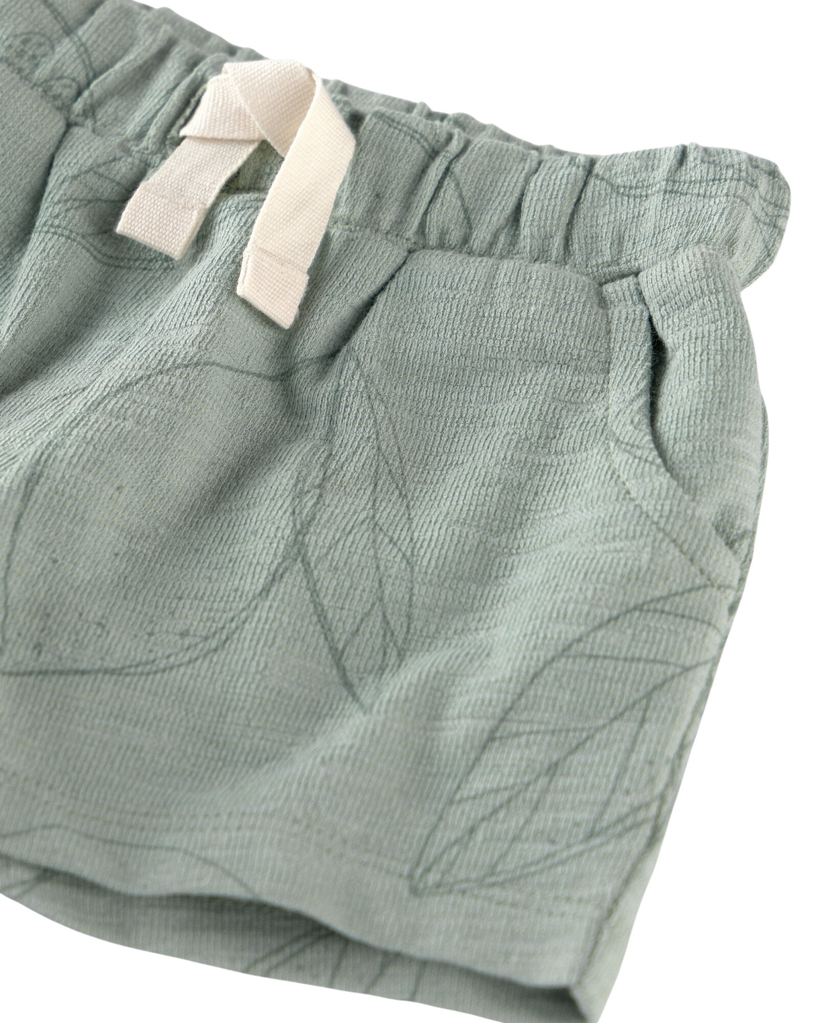 Set dos piezas de algodón orgánico, short y remera, verde, diseño cítricos Sin color