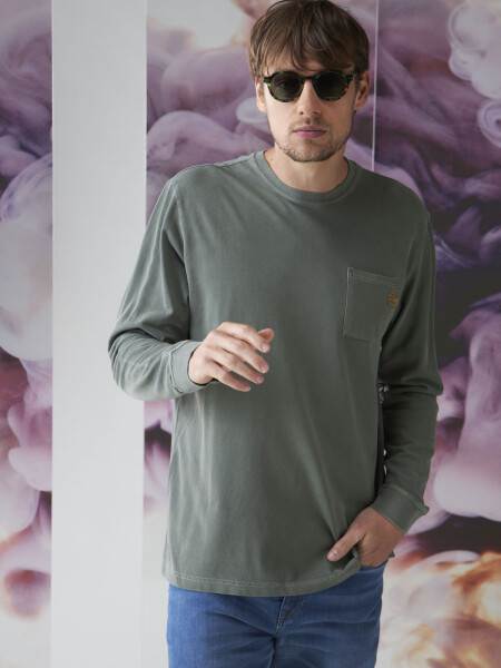 T-SHIRT TAZ PIQUE L/S VERDE MILITAR