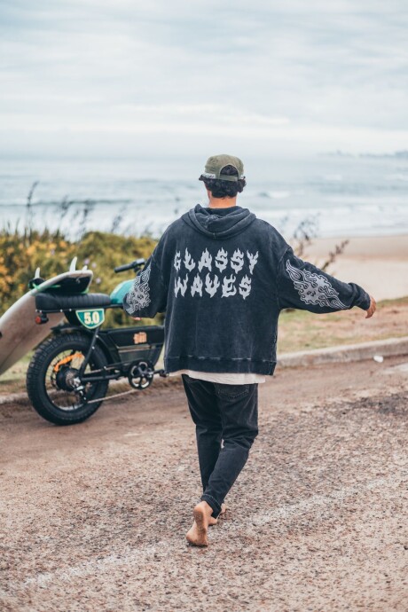 Hoodie Brasa Boxy Fit / Negro Wash U