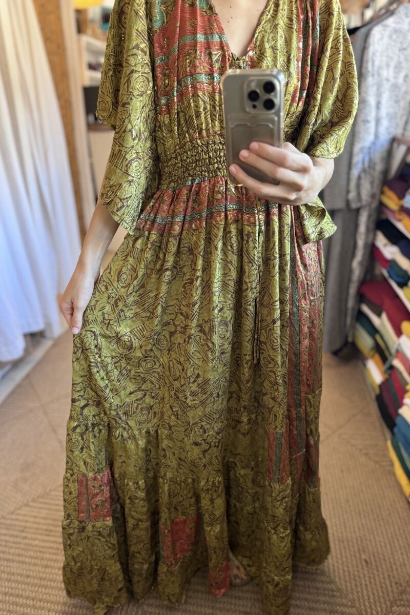 Vestido kiilpan seda - Tonos pistacho 