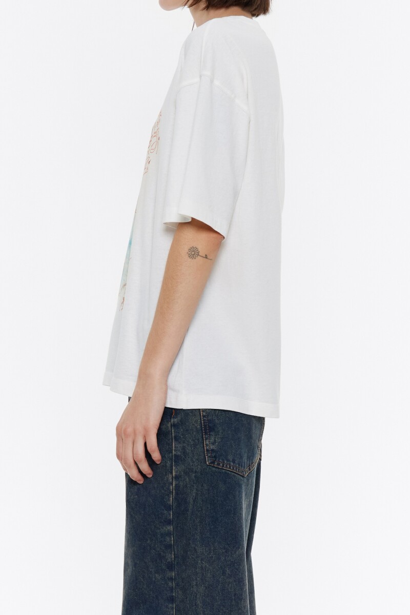 CAMISETA OVERSIZE LOGO Marfil