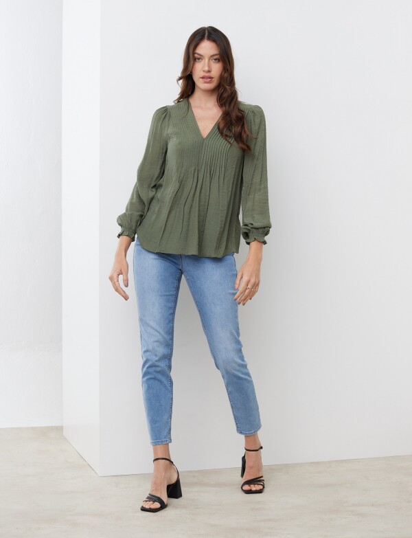 Blusa Plisada OLIVA