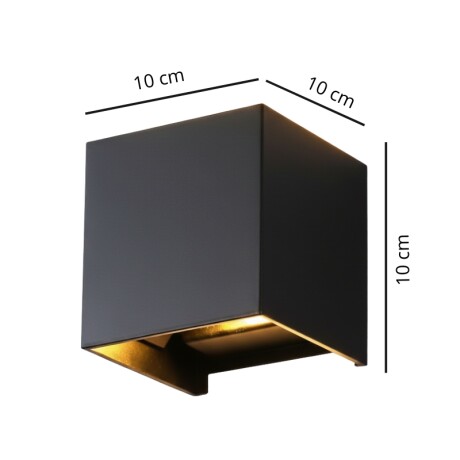 ARTEFACTO EXTERIOR CORSE PARA ADOSAR EN PARED BIDIRECCIONAL 6W Aplique LED Exterior Corse Bidireccional 6W Negro